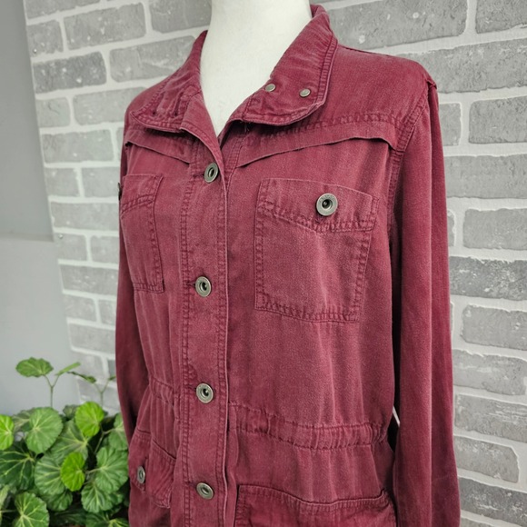Ariat Working Girl Western Lightweight Shacket Shirt Jacket Womens Medium Maroon - Picture 3 of 16
